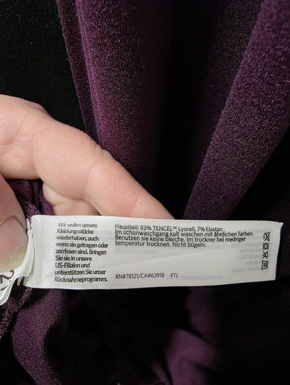 Eileen Fisher Plum Purple Tencel Lyocell Back Keyhole Tie Midi Dress S/P - Picture 4 of 5